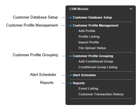 CRM Module Menu